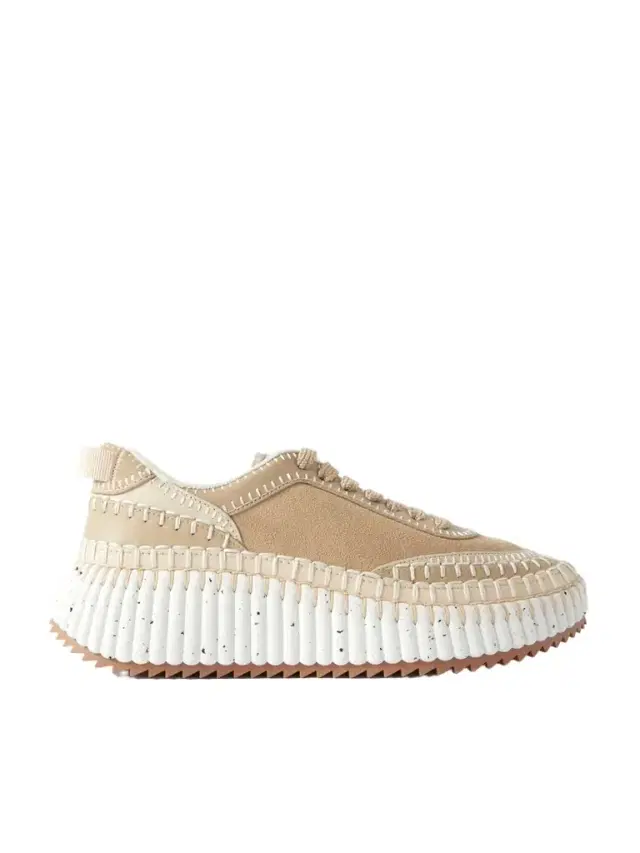 Nama Embroidered Suede And Recycled-mesh Sneakers Nama Embroidered Suede And Recycled-mesh Sneakers