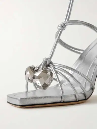 Jimmy Choo Jemma 90 Embellished Metallic Leather Sandals | Thumbnail 4 Jimmy Choo Jemma 90 Embellished Metallic Leather Sandals | Thumbnail 4