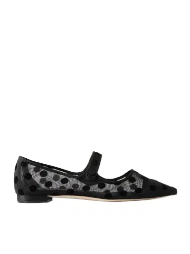 Manolo Blahnik Campari Grosgrain-trimmed Flocked Mesh Ballet Flats | Thumbnail 1 Manolo Blahnik Campari Grosgrain-trimmed Flocked Mesh Ballet Flats | Thumbnail 1