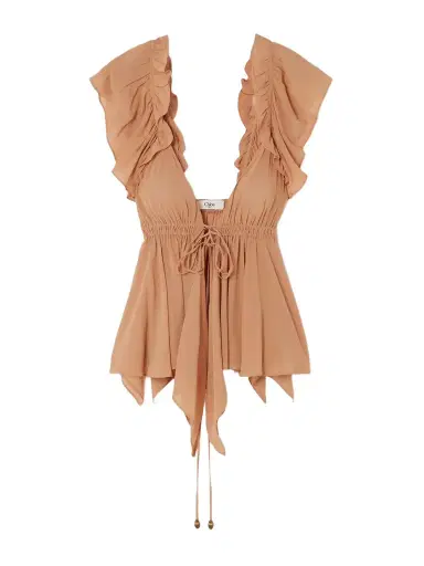 Chloé Ruffled Silk-georgette Blouse | Thumbnail 1 Chloé Ruffled Silk-georgette Blouse | Thumbnail 1