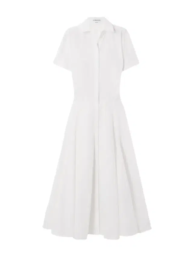 Paneled Cotton-poplin Midi Shirt Dress
