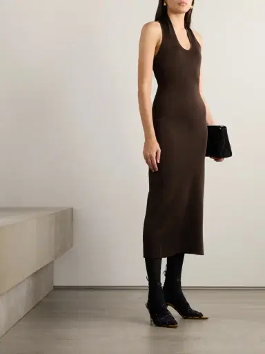 Khaite Coraline Jersey Halterneck Midi Dress | Thumbnail 2 Khaite Coraline Jersey Halterneck Midi Dress | Thumbnail 2