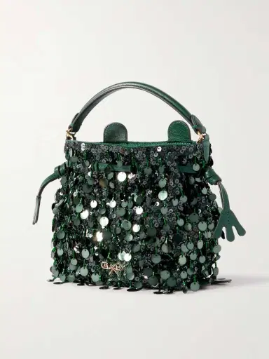 Anya Hindmarch Frog Leather-trimmed Embellished Satin Bag | Thumbnail 3 Anya Hindmarch Frog Leather-trimmed Embellished Satin Bag | Thumbnail 3