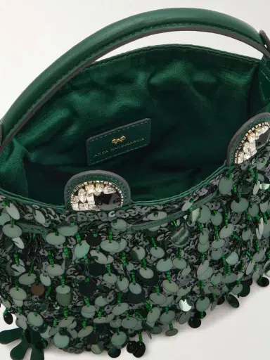 Anya Hindmarch Frog Leather-trimmed Embellished Satin Bag | Thumbnail 5 Anya Hindmarch Frog Leather-trimmed Embellished Satin Bag | Thumbnail 5