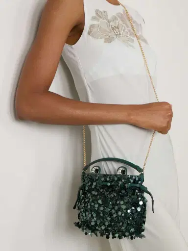 Anya Hindmarch Frog Leather-trimmed Embellished Satin Bag | Thumbnail 6 Anya Hindmarch Frog Leather-trimmed Embellished Satin Bag | Thumbnail 6