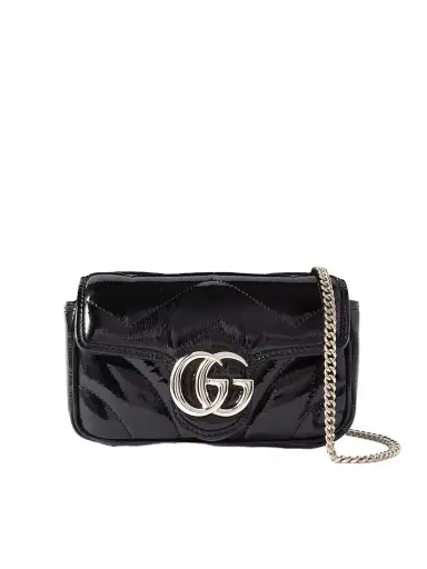 Gucci Gg Marmont 2.0 Quilted Patent-leather Shoulde Bag | Thumbnail 1 Gucci Gg Marmont 2.0 Quilted Patent-leather Shoulde Bag | Thumbnail 1