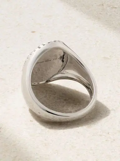 Yvonne Léon Chevalière Ovale 9-karat White Gold, Mother-of-pearl And Diamond Signet Ring | Thumbnail 3 Yvonne Léon Chevalière Ovale 9-karat White Gold, Mother-of-pearl And Diamond Signet Ring | Thumbnail 3