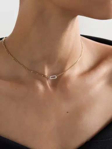Yvonne Léon 18-karat Yellow And White Gold Diamond Necklace | Thumbnail 2 Yvonne Léon 18-karat Yellow And White Gold Diamond Necklace | Thumbnail 2
