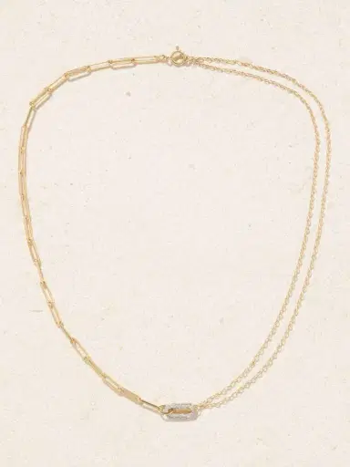 Yvonne Léon 18-karat Yellow And White Gold Diamond Necklace | Thumbnail 4 Yvonne Léon 18-karat Yellow And White Gold Diamond Necklace | Thumbnail 4