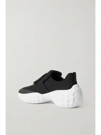 Roger Vivier Viv Run Crystal-embellished Neoprene, Mesh And Leather Sneakers | Thumbnail 3 Roger Vivier Viv Run Crystal-embellished Neoprene, Mesh And Leather Sneakers | Thumbnail 3