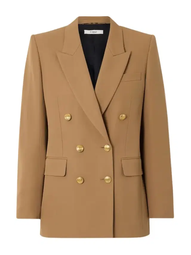 Double-breasted Grain De Poudre Wool Blazer