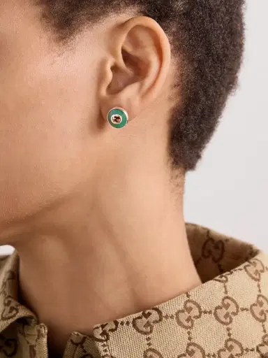 Gucci 18-karat Rose Gold Agate Earrings | Thumbnail 2 Gucci 18-karat Rose Gold Agate Earrings | Thumbnail 2