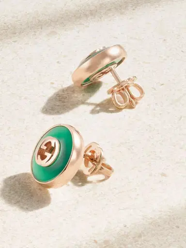 Gucci 18-karat Rose Gold Agate Earrings | Thumbnail 3 Gucci 18-karat Rose Gold Agate Earrings | Thumbnail 3