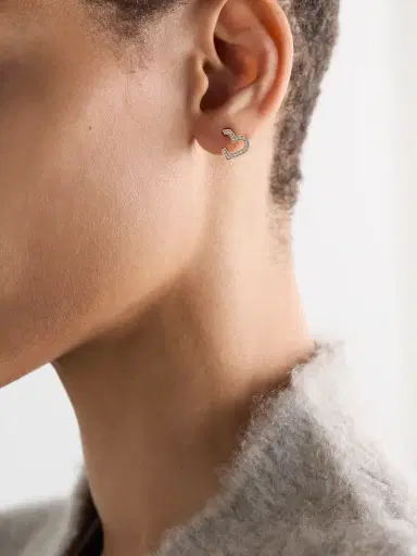 Sydney Evan Small Heart 14-karat Gold Diamond Earrings | Thumbnail 2 Sydney Evan Small Heart 14-karat Gold Diamond Earrings | Thumbnail 2