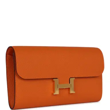 HERMÈS Hermes Constance Wallet To Go Orange Epsom Gold Hardware | Thumbnail 2 HERMÈS Hermes Constance Wallet To Go Orange Epsom Gold Hardware | Thumbnail 2