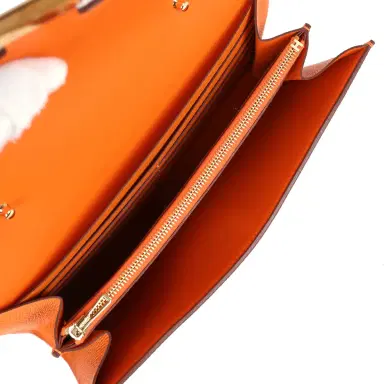HERMÈS Hermes Constance Wallet To Go Orange Epsom Gold Hardware | Thumbnail 8 HERMÈS Hermes Constance Wallet To Go Orange Epsom Gold Hardware | Thumbnail 8
