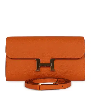 HERMÈS Hermes Constance Wallet To Go Orange Epsom Gold Hardware | Thumbnail 1 HERMÈS Hermes Constance Wallet To Go Orange Epsom Gold Hardware | Thumbnail 1