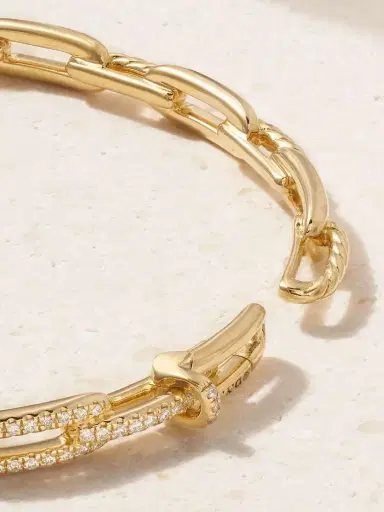 David Yurman Stax Chain Link 18-karat Gold Diamond Bracelet | Thumbnail 4 David Yurman Stax Chain Link 18-karat Gold Diamond Bracelet | Thumbnail 4