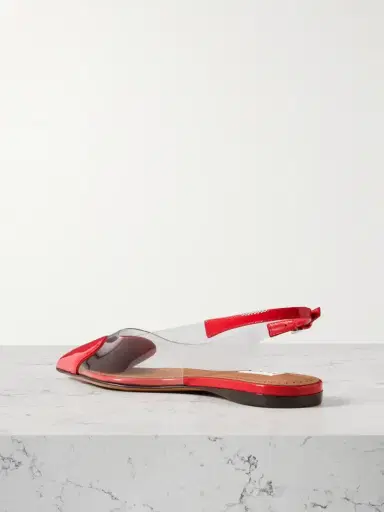 Alaïa Le Cœur Pu And Patent-leather Slingback Point-toe Flats | Thumbnail 3 Alaïa Le Cœur Pu And Patent-leather Slingback Point-toe Flats | Thumbnail 3
