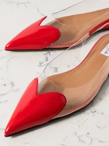 Alaïa Le Cœur Pu And Patent-leather Slingback Point-toe Flats | Thumbnail 4 Alaïa Le Cœur Pu And Patent-leather Slingback Point-toe Flats | Thumbnail 4