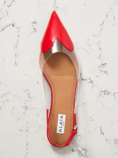 Alaïa Le Cœur Pu And Patent-leather Slingback Point-toe Flats | Thumbnail 5 Alaïa Le Cœur Pu And Patent-leather Slingback Point-toe Flats | Thumbnail 5