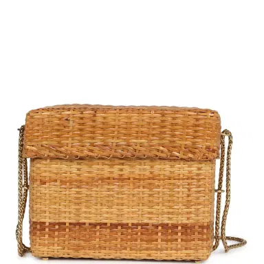Chanel Vintage Chanel Small Picnic Basket Bag Natural Wicker Gold Hardware | Thumbnail 4 Chanel Vintage Chanel Small Picnic Basket Bag Natural Wicker Gold Hardware | Thumbnail 4