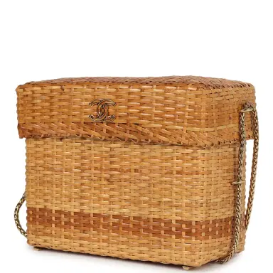Chanel Vintage Chanel Small Picnic Basket Bag Natural Wicker Gold Hardware | Thumbnail 5 Chanel Vintage Chanel Small Picnic Basket Bag Natural Wicker Gold Hardware | Thumbnail 5