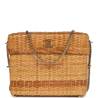Chanel Vintage Chanel Small Picnic Basket Bag Natural Wicker Gold Hardware | Thumbnail 1 Chanel Vintage Chanel Small Picnic Basket Bag Natural Wicker Gold Hardware | Thumbnail 1