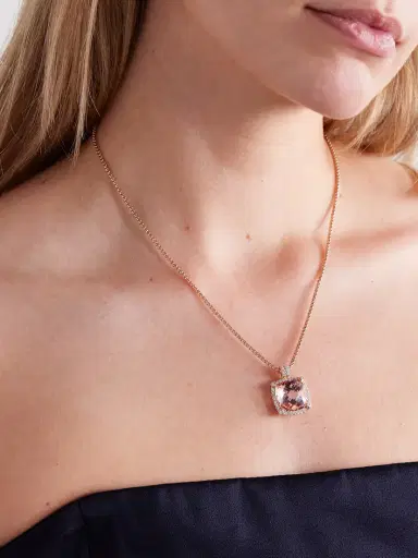 David Yurman Châtelaine® 18-karat Rose Gold, Morganite And Diamond Necklace | Thumbnail 2 David Yurman Châtelaine® 18-karat Rose Gold, Morganite And Diamond Necklace | Thumbnail 2