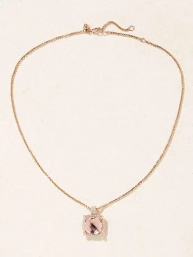 David Yurman Châtelaine® 18-karat Rose Gold, Morganite And Diamond Necklace | Thumbnail 4 David Yurman Châtelaine® 18-karat Rose Gold, Morganite And Diamond Necklace | Thumbnail 4