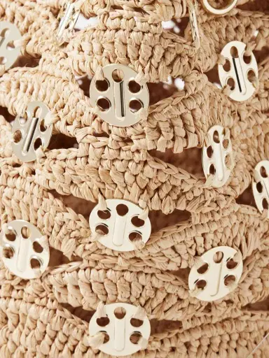 Rabanne Chainmail-embellished Raffia Bucket Bag | Thumbnail 4 Rabanne Chainmail-embellished Raffia Bucket Bag | Thumbnail 4