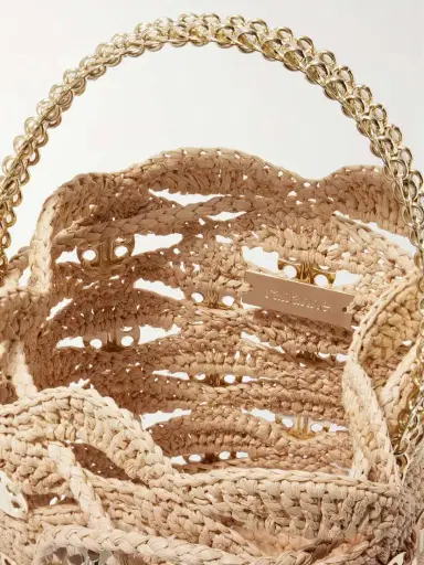 Rabanne Chainmail-embellished Raffia Bucket Bag | Thumbnail 5 Rabanne Chainmail-embellished Raffia Bucket Bag | Thumbnail 5