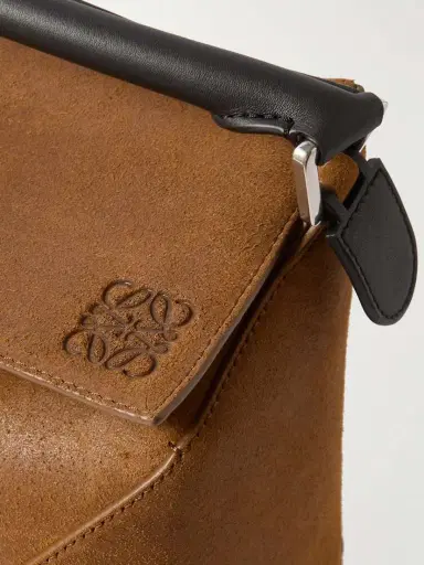 Loewe Puzzle Edge Large Leather-trimmed Suede Shoulder Bag | Thumbnail 4 Loewe Puzzle Edge Large Leather-trimmed Suede Shoulder Bag | Thumbnail 4