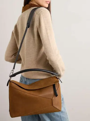 Loewe Puzzle Edge Large Leather-trimmed Suede Shoulder Bag | Thumbnail 6 Loewe Puzzle Edge Large Leather-trimmed Suede Shoulder Bag | Thumbnail 6