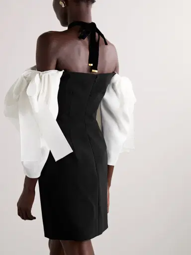 Carolina Herrera Off-the-shoulder Organza And Crepe Mini Dress | Thumbnail 3 Carolina Herrera Off-the-shoulder Organza And Crepe Mini Dress | Thumbnail 3