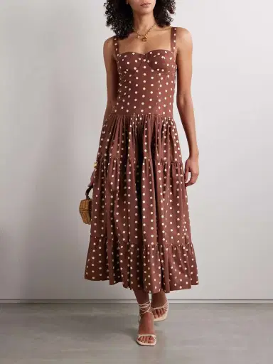 Cara Cara Santiago Tiered Polka-dot Cotton-poplin Midi Dress | Thumbnail 2 Cara Cara Santiago Tiered Polka-dot Cotton-poplin Midi Dress | Thumbnail 2