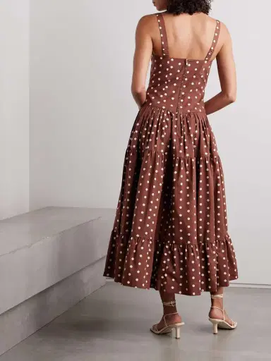 Cara Cara Santiago Tiered Polka-dot Cotton-poplin Midi Dress | Thumbnail 3 Cara Cara Santiago Tiered Polka-dot Cotton-poplin Midi Dress | Thumbnail 3