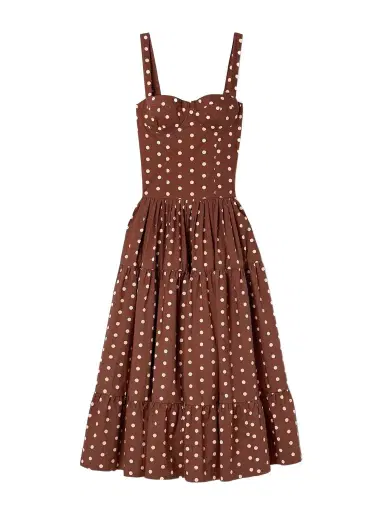 Cara Cara Santiago Tiered Polka-dot Cotton-poplin Midi Dress | Thumbnail 1 Cara Cara Santiago Tiered Polka-dot Cotton-poplin Midi Dress | Thumbnail 1