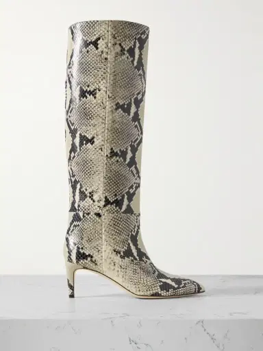 Paris Texas Stiletto Snake-effect Leather Knee Boots | Thumbnail 1 Paris Texas Stiletto Snake-effect Leather Knee Boots | Thumbnail 1