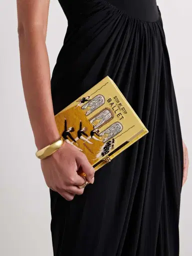 Olympia Le-Tan Ballet Class Embroidered Appliquéd Canvas Clutch | Thumbnail 2 Olympia Le-Tan Ballet Class Embroidered Appliquéd Canvas Clutch | Thumbnail 2