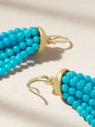 Irene Neuwirth 18-karat Gold, Turquoise And Diamond Earrings | Thumbnail 3 Irene Neuwirth 18-karat Gold, Turquoise And Diamond Earrings | Thumbnail 3