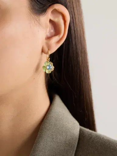 Irene Neuwirth Tropical Flower 18-karat Gold Multi-stone Earrings | Thumbnail 2 Irene Neuwirth Tropical Flower 18-karat Gold Multi-stone Earrings | Thumbnail 2