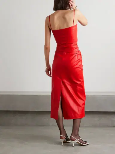 Proenza Schouler Delancy Wrap-effect Leather Midi Dress | Thumbnail 3 Proenza Schouler Delancy Wrap-effect Leather Midi Dress | Thumbnail 3