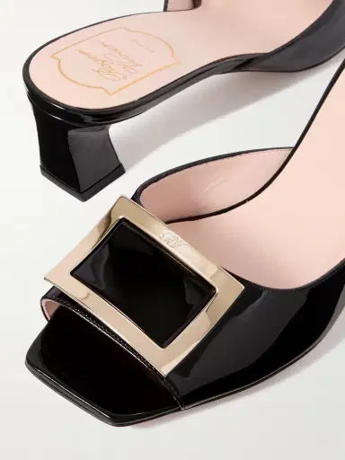 Roger Vivier Trompette 45 Embellished Patent-leather Mules | Thumbnail 4 Roger Vivier Trompette 45 Embellished Patent-leather Mules | Thumbnail 4