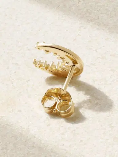 Sydney Evan Crescent Moon 14-karat Gold Diamond Single Earring | Thumbnail 3 Sydney Evan Crescent Moon 14-karat Gold Diamond Single Earring | Thumbnail 3