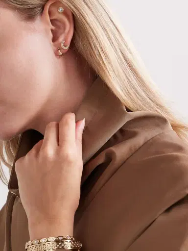 Sydney Evan Crescent Moon 14-karat Gold Diamond Single Earring | Thumbnail 4 Sydney Evan Crescent Moon 14-karat Gold Diamond Single Earring | Thumbnail 4