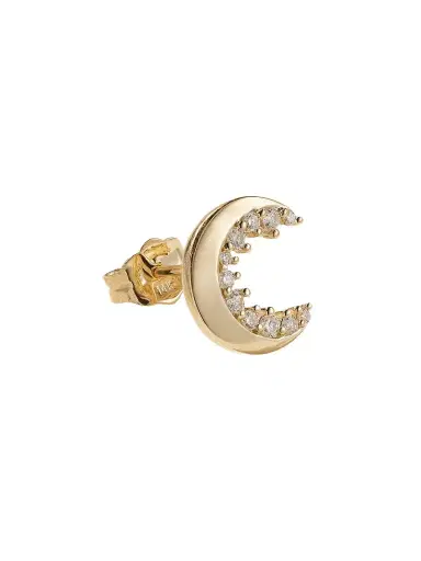 Sydney Evan Crescent Moon 14-karat Gold Diamond Single Earring | Thumbnail 1 Sydney Evan Crescent Moon 14-karat Gold Diamond Single Earring | Thumbnail 1