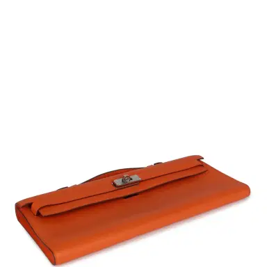 HERMÈS Hermes Kelly Cut Orange Swift Palladium Hardware | Thumbnail 6 HERMÈS Hermes Kelly Cut Orange Swift Palladium Hardware | Thumbnail 6