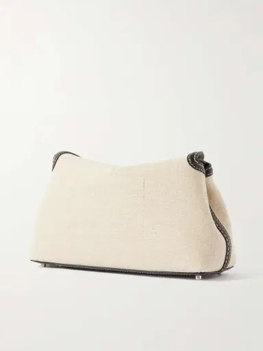 TOTEME T-lock Leather-trimmed Cotton-canvas Clutch | Thumbnail 3 TOTEME T-lock Leather-trimmed Cotton-canvas Clutch | Thumbnail 3