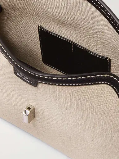 TOTEME T-lock Leather-trimmed Cotton-canvas Clutch | Thumbnail 5 TOTEME T-lock Leather-trimmed Cotton-canvas Clutch | Thumbnail 5